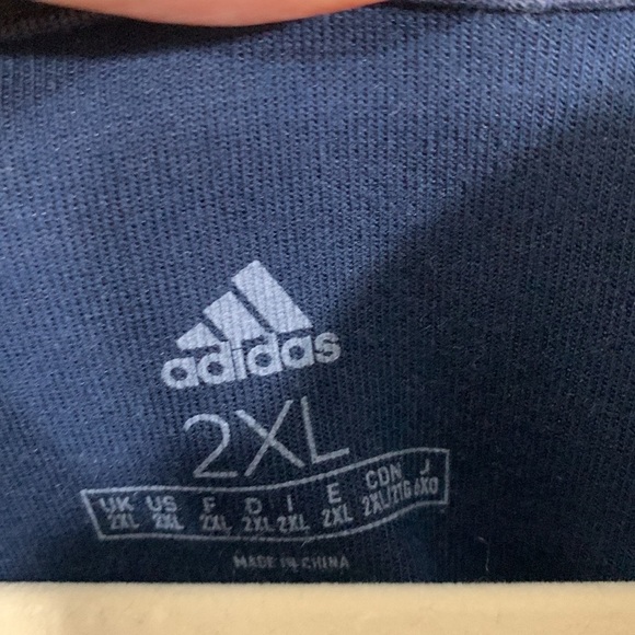 Adidas Collegiate Navy Melange 1/2 Zip Club Sweater/Sweatshirt size 2XXL - Picture 5 of 8